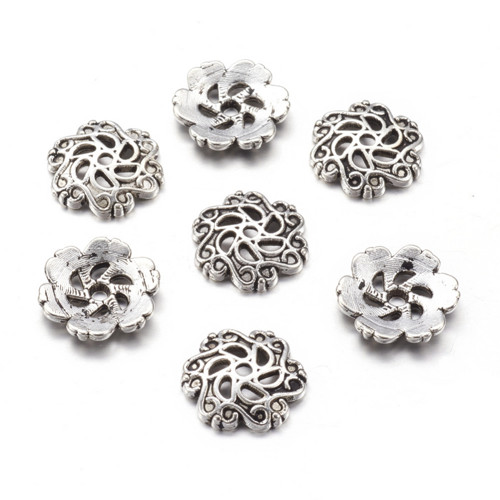 Kaplík antické stříbro průměr 13mm/10ks