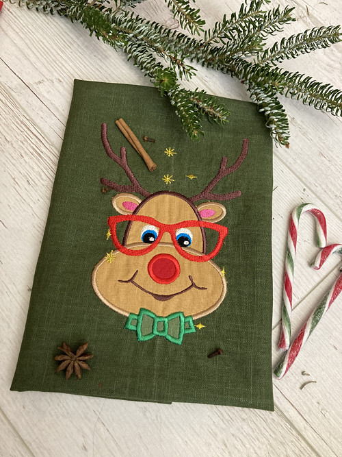 Ľanová utierka "Vianočný RUDOLF" — foto 1