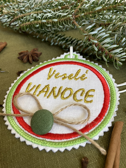Ľanová Vianočná dekorácia