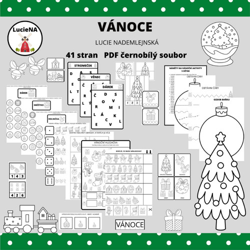 VÁNOCE - černobílé