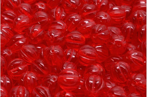 16 ks Crystal Ruby Red Clear Melon české skleněné — foto 1