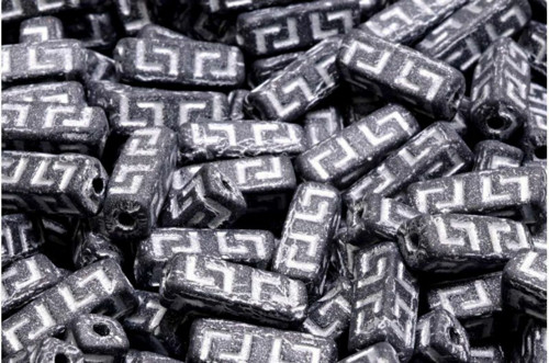 15 ks Matné černé stříbrné Patina mycí obdélníky
