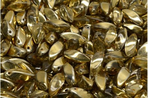 24 ks Crystal Metalic Gold Half Flower české