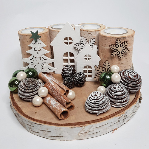 Adventní svícen s domečky — foto 1