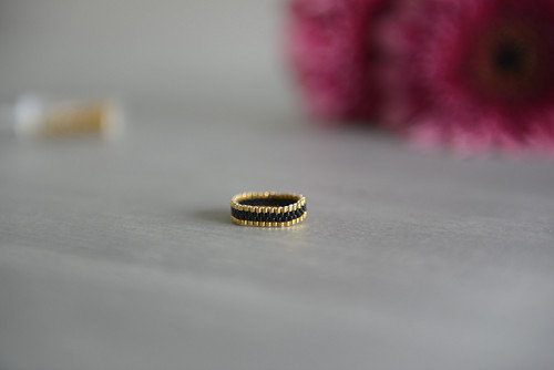 Prsten Miyuki "Black Elegance"