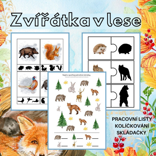 Zvířátka v lese, soubor aktivit