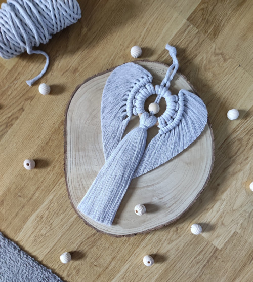 Macramé Anděl světlejší šedá — foto 1