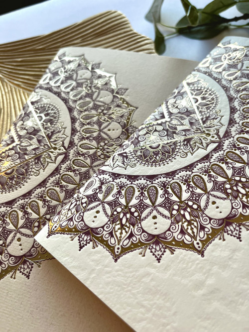 Béžový zápisník letterpress se zlatou ražbou, A5