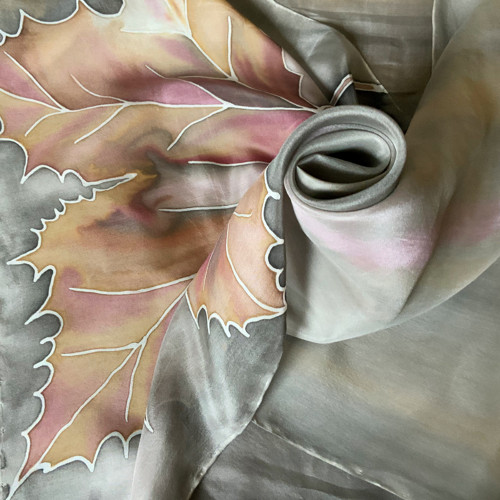 Podzim - hedvábná šála 140x45