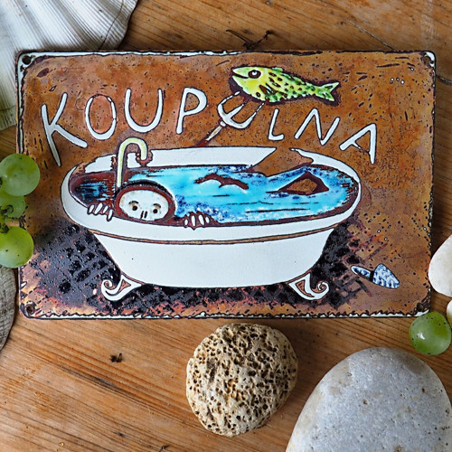 Smaltovaná cedule KOUPELNA