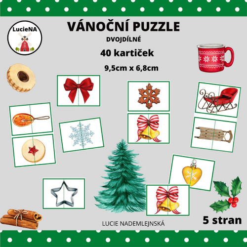 Vánoční puzzle dvojdílné