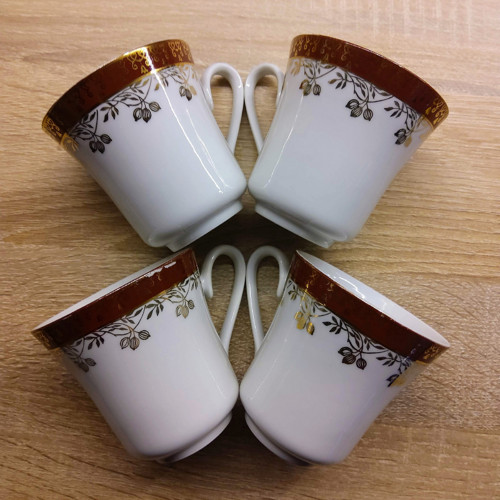 Šálky bez podšálku porcelánka Stružná sada 4 kusy