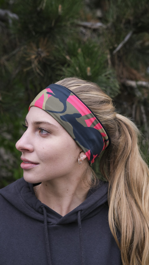 Termo čelenka - Camo animal fuchsia