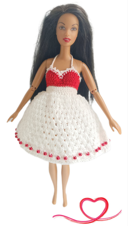 Bílé šaty na panenky barbie, my scene