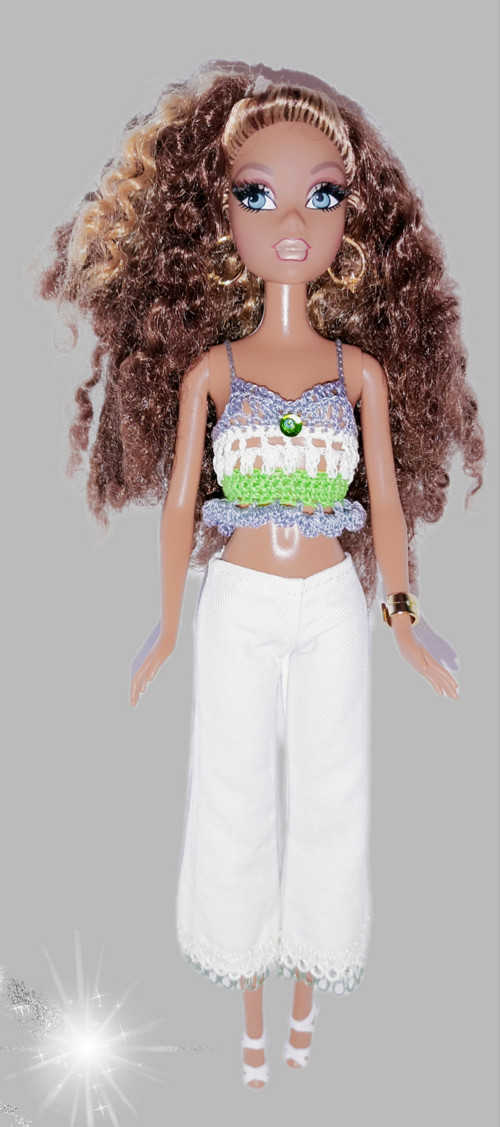 Kalhoty, top, na panenky barbie, my scene