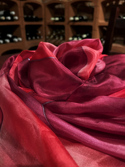 Hedvábný šál - Merlot