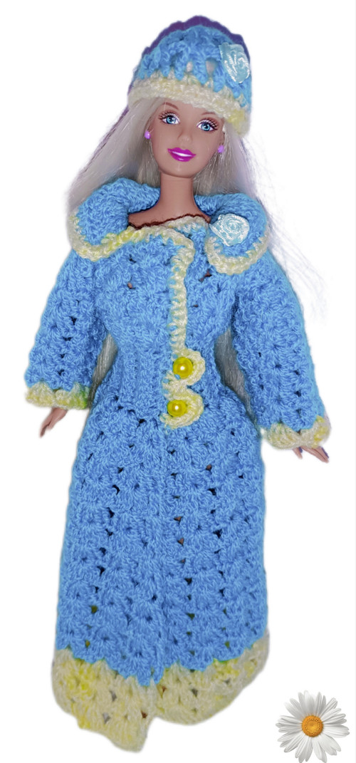 Kabát kabátek klobouk na panenky barbie