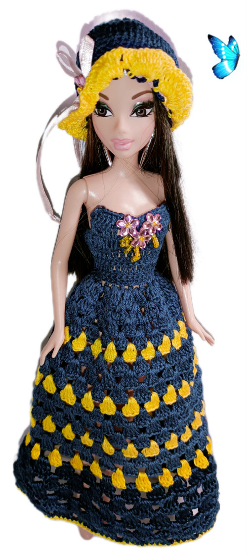 Šaty klobouk pro panenky barbie, my scene