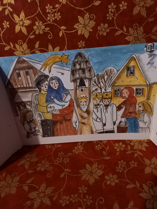 Vánoční přání-betlém do obálky