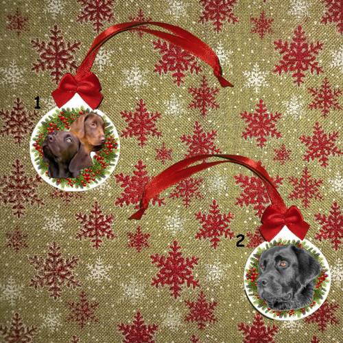 Labrador 3D Dřevěná Vánoční Ozdoba