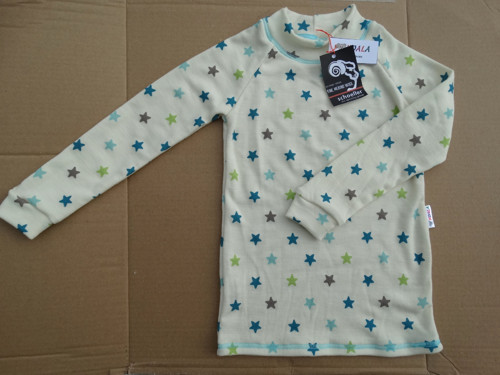 100% MERINO TRIČKO dětské HVĚZDIČKY/KRÉMOVÁ 80-152