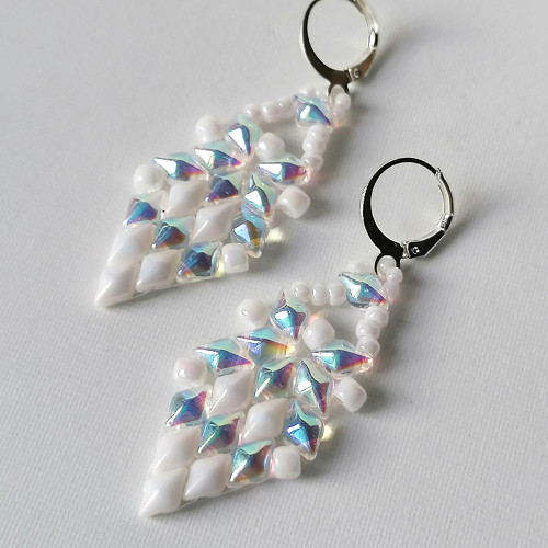 Bridal Diamondduo Beaded Earrings