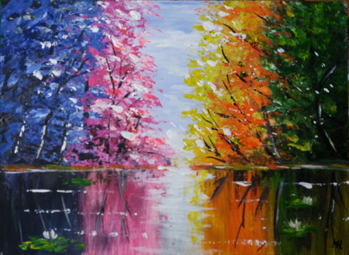 Obraz - Farebný deň, 21 x 28,5 cm