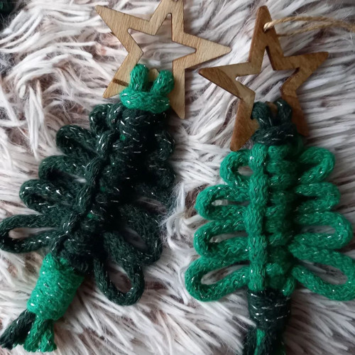 Macrame vánoční stromeček s hvězdičkou
