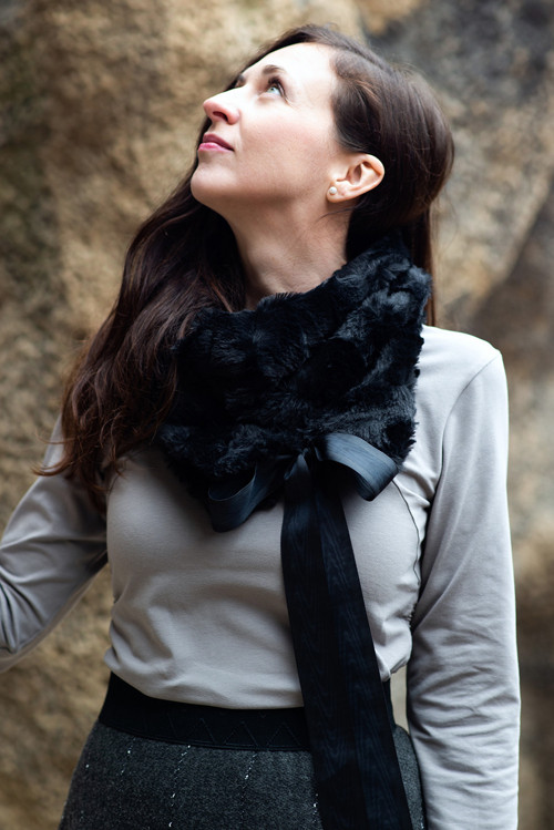 Kožešinová štóla - Black