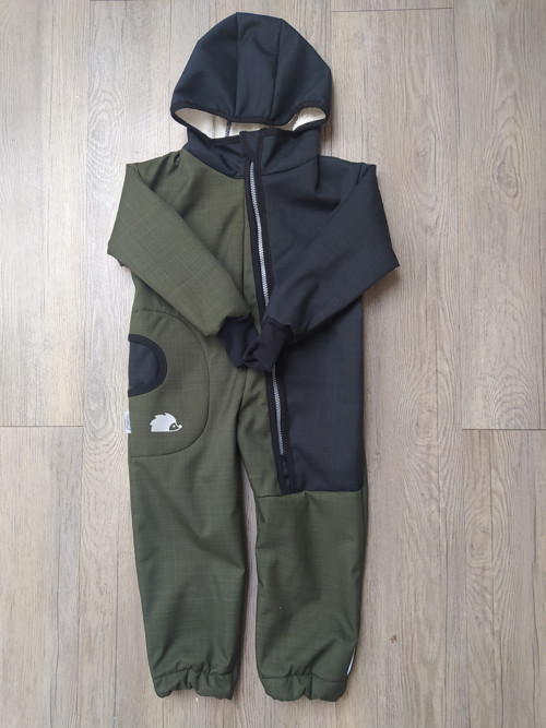 Beránková soft. kombinéza - khaki/antracitová