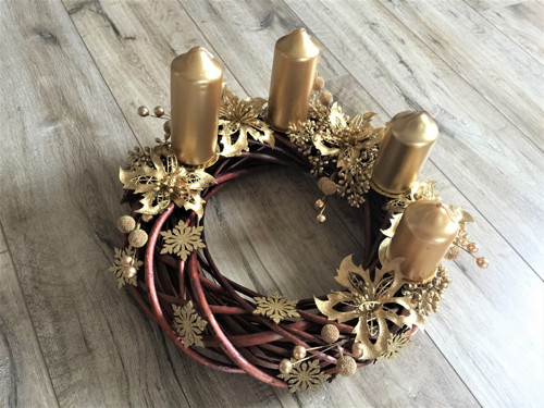 Adventní svícen ZLATÝ — foto 1