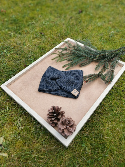 Twist merino čelenka - antracitová
