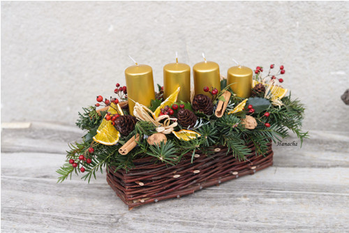 Adventní truhlíček zlatý