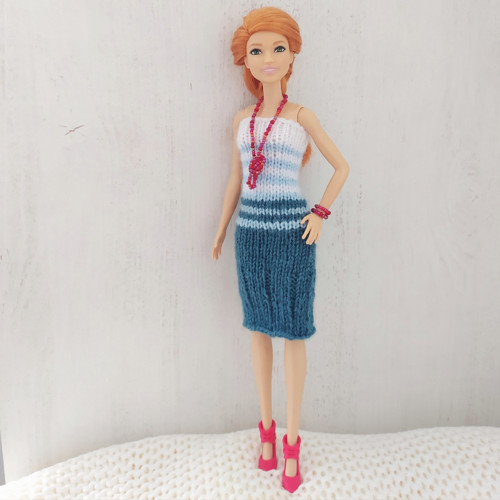 Pletené letní šaty pro Barbie nebo FR panenky IT