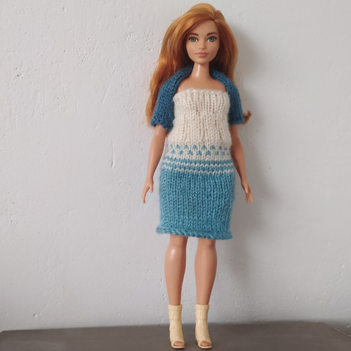 Šaty a bolerko pro panenky Barbie Curvy Baculky