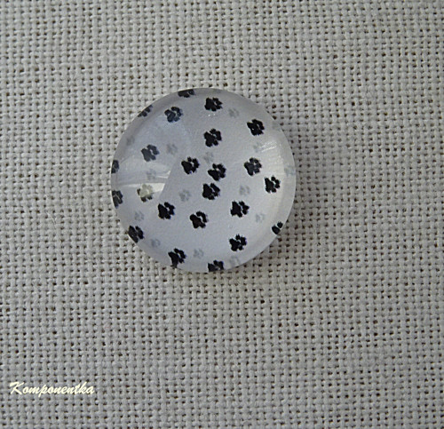 Skleněný kabošon tlapičky 12mm