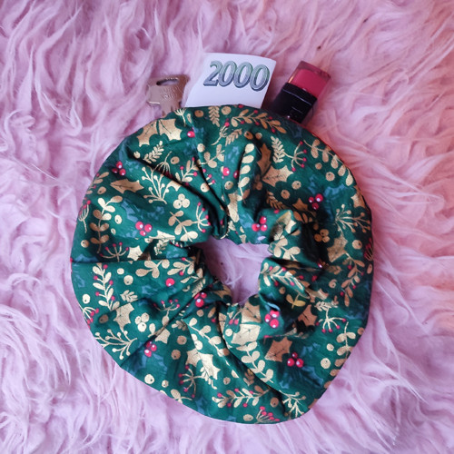 Scrunchie zipper vánoční gumička s kapsičkou — foto 1