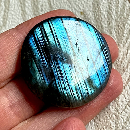 Labradorit kabošon kruh / 35x6mm L-15