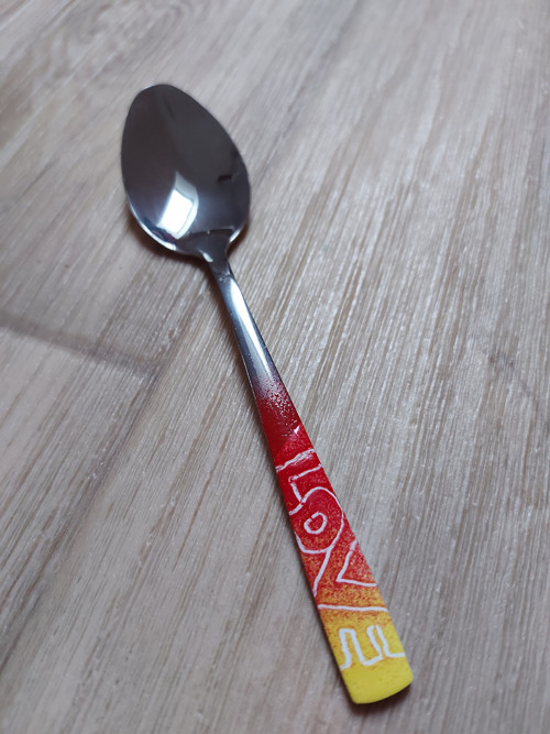 Ručně smaltovaná lžička krátká- vz.1 LOVE