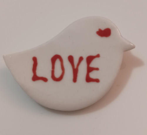 PTÁČEK LOVE BIRD porcelánová brož