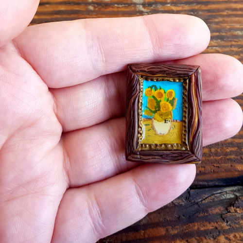 Brož miniobraz Slunečnice, třetí verze van Gogh