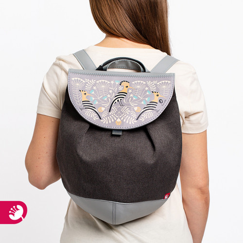 Egg Bag stříbrošedý s dudky — foto 1
