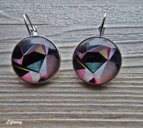 Náušnice se skleněným kabošonem — foto 1