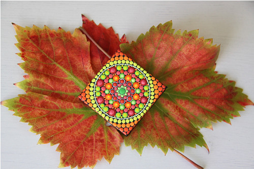 Mini mandala na plátně - "radost" — foto 1