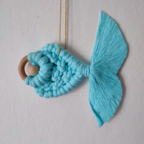 Macramé mint zelená rybička kapřík — foto 1