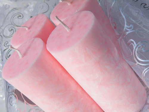 Na adventní věnec 4ks - NEON RŮŽOVÁ A ø 4,6 ↑9 cm