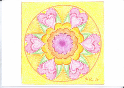 Mandala-Zářící srdce
