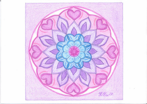 Mandala-Srdíčkový květ