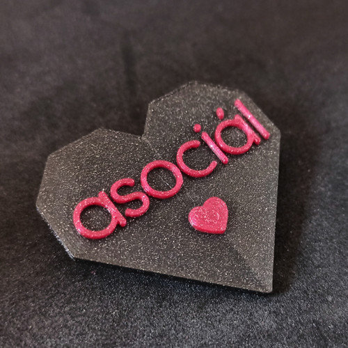 Brož s názorem - Asociál (černá + červená) — foto 1