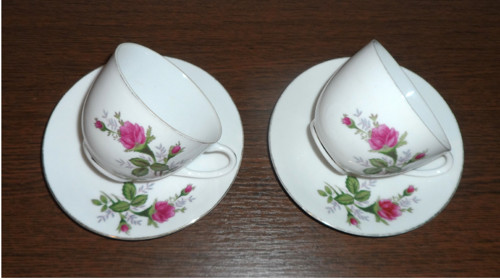 2x porcelán ŠÁLEK a PODŠÁLEK • TP Tientsin China